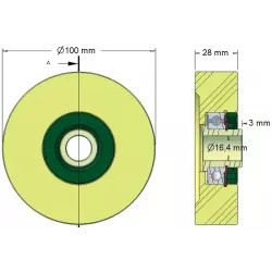 Roller no. 211 – support roller Ø100 mm for Grimme machines | OEM Grimme 623.00011 | made by KiJ