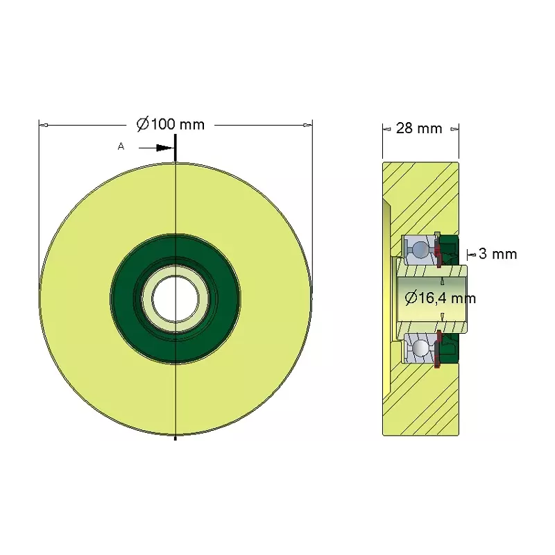 Roller no. 211 – support roller Ø100 mm for Grimme machines | OEM Grimme 623.00011 | made by KiJ