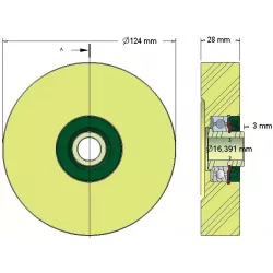 Roller no. 212 – plastic support roller Ø124 mm for Grimme machines | OEM Grimme 623.00012 | made by KiJ