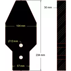 Scraper paddle 236-104/29 – spare part made by KiJ | OEM 122508 | made by KiJ
