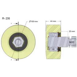 Roller no. 235 – plastic roller Ø100 mm for Wuhlmaus machines | OEM Wuhlmaus 000.03.030.00 | made by KiJ