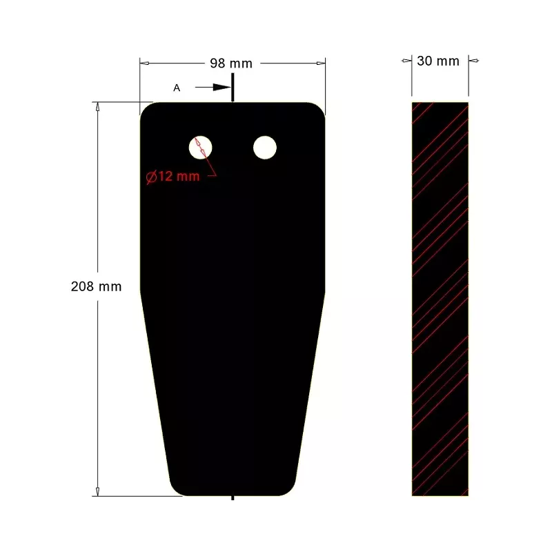 Flail 208-98-30 – flail made by KiJ | OEM 120640600 | made by KiJ