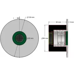 Roller no. 297a – steel and rubber support roller for Dewulf machines | made by KiJ