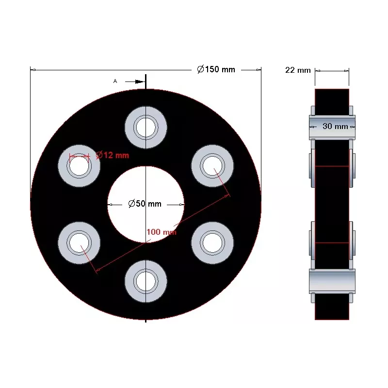 Flexible disc, thick – flexible coupling disc made by KiJ | OEM 7088-92-504 | made by KiJ