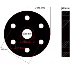 Flexible disc M6 – flexible coupling disc made by KiJ | OEM 2041-03-001 | made by KiJ
