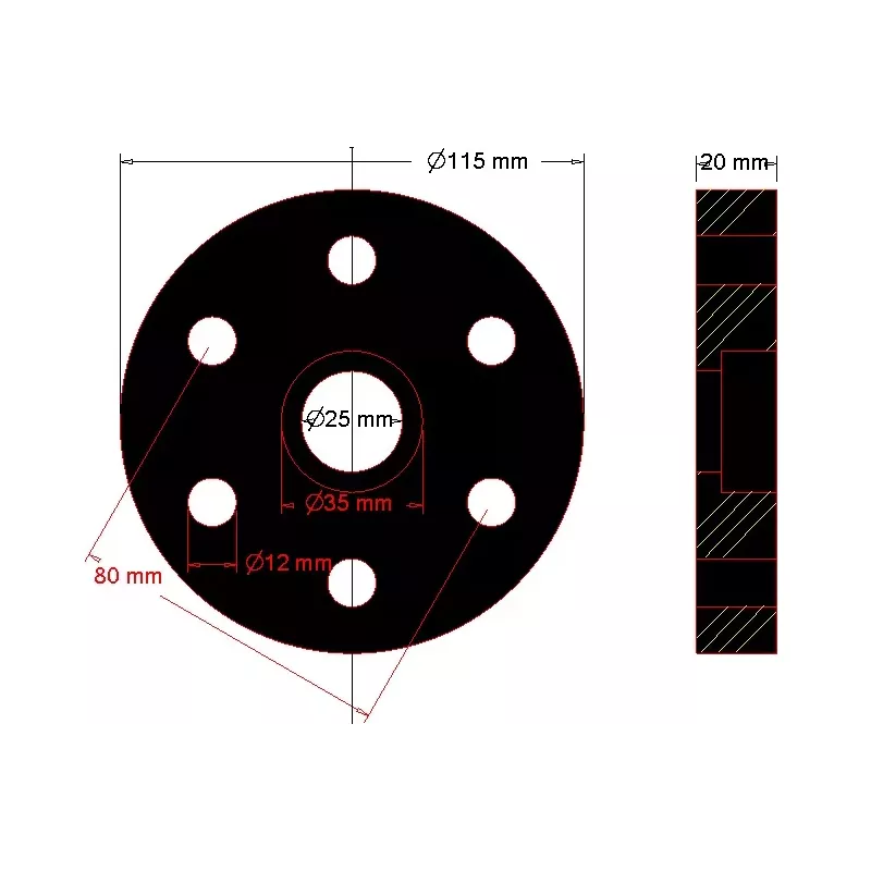 Flexible disc M6 – flexible coupling disc made by KiJ | OEM 2041-03-001 | made by KiJ