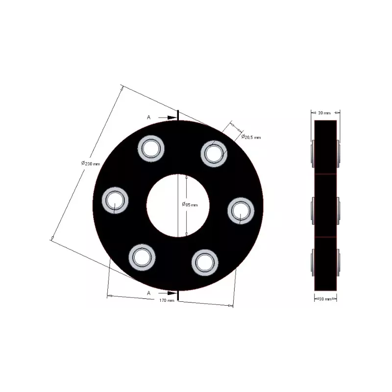 Flexible disc Claas 230 – flexible coupling disc for Claas machines | made by KiJ