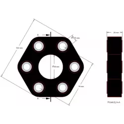 Flexible disc Claas 102 – flexible coupling disc for Claas machines | OEM Claas 062441100 | made by KiJ