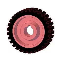 Roller no. 1 – cast iron and rubber drive roller Ø198 mm for Grimme machines | OEM Grimme 076.00673 | made by KiJ