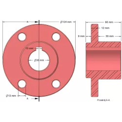 Roller no. 196a – cast iron roller hub Ø70 mm for Wuhlmaus machines | made by KiJ