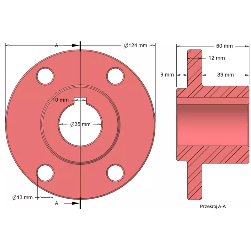 Roller no. 196a – cast iron roller hub Ø70 mm for Wuhlmaus machines | made by KiJ