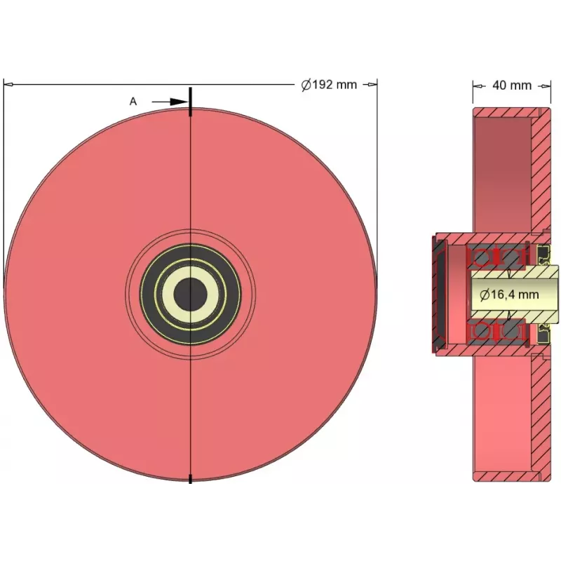 Roller no. 114 – cast iron return roller Ø192 mm for Grimme machines | OEM Grimme 200.48657 | made by KiJ