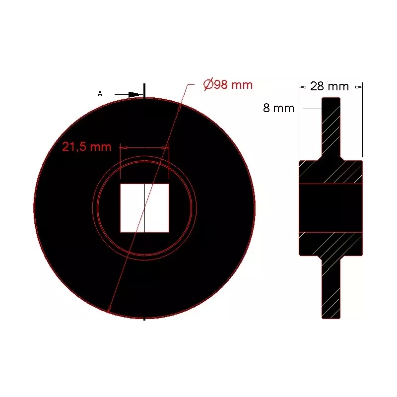 Flat sorter disc Ø98 mm for Grimme machines | OEM Grimme 088.00846 | made by KiJ