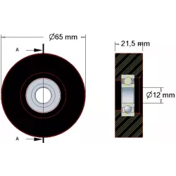 Roller no. 18 – rubber support roller Ø64 mm for Grimme machines | OEM Grimme 088.00243, 200.14285, 200.17208 | made by KiJ