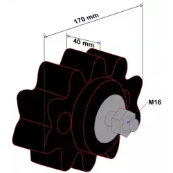 Roller no. 21 – rubber agitator roller Ø170 mm for Grimme machines | OEM Grimme 200.27999, 088.00289 | made by KiJ