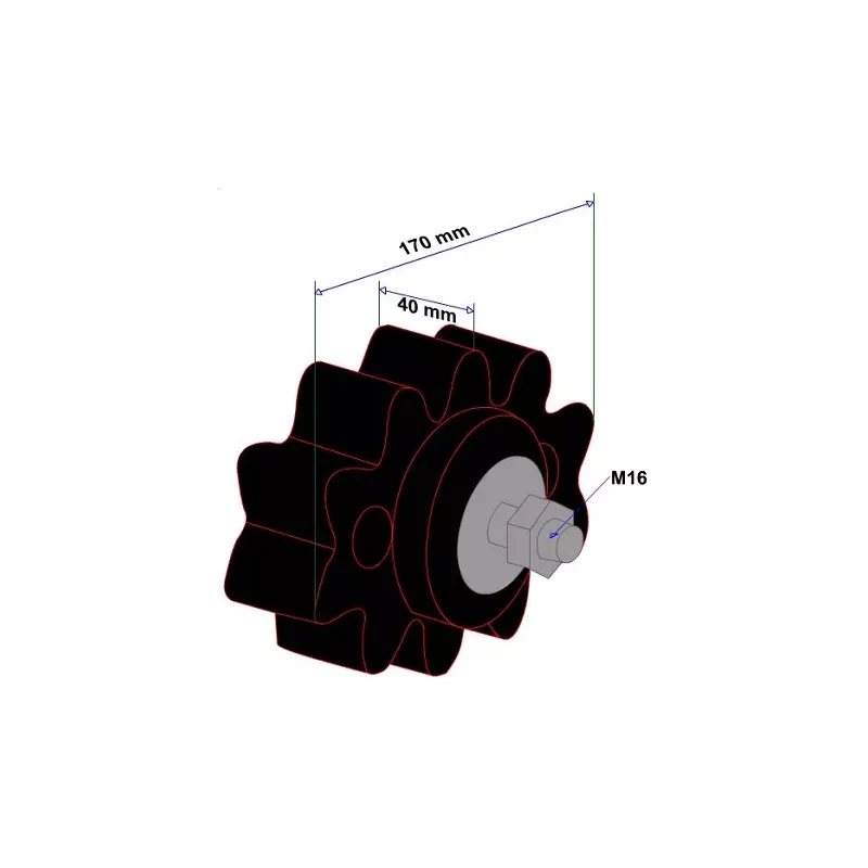 Roller no. 21 – rubber agitator roller Ø170 mm for Grimme machines | OEM Grimme 200.27999, 088.00289 | made by KiJ