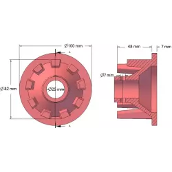 Roller no. 42 – cast iron drive roller Ø82 mm for Grimme machines | OEM Grimme 006.00065 | made by KiJ