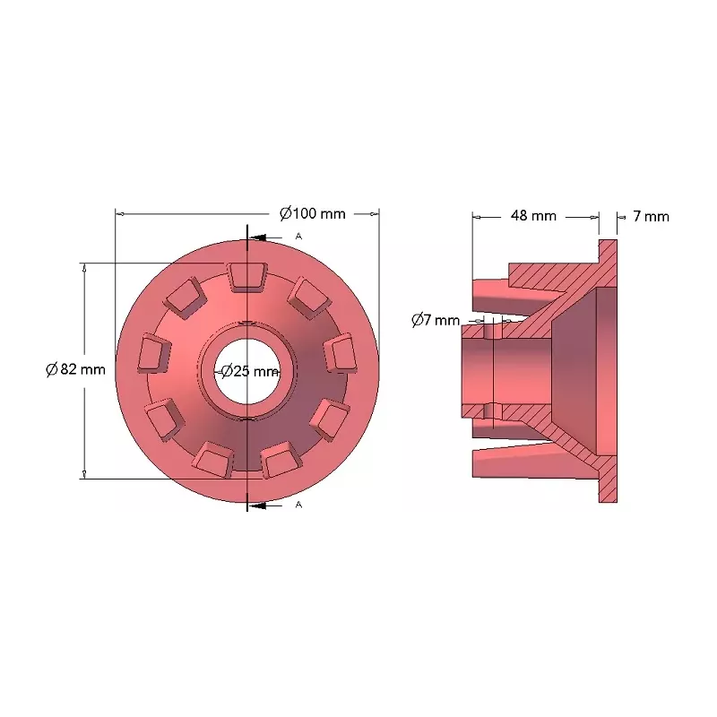 Roller no. 42 – cast iron drive roller Ø82 mm for Grimme machines | OEM Grimme 006.00065 | made by KiJ