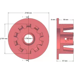 Roller no. 64 – cast iron drive roller Ø101 mm for Grimme machines | OEM Grimme 006.00068, 006.00069, 006.00550 | made by KiJ
