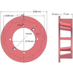 Roller no. 127 – cast iron drive roller Ø250 mm, pitch 40 mm, for Grimme machines | OEM Grimme 006.00059, 006.00347, 006.00722 | made by KiJ