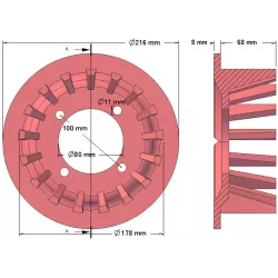Roller no. 104 – cast iron drive roller Ø178 mm, pitch 35 mm, for Grimme machines | OEM Grimme 006.00030 | made by KiJ