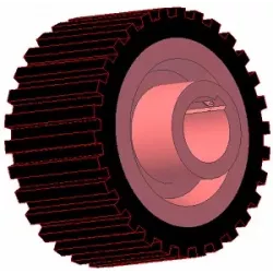 Roller no. 220 – cast iron and rubber drive roller Ø132 mm for Grimme machines | OEM Grimme 076.00655 | made by KiJ