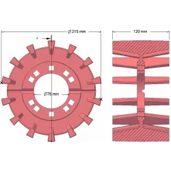 Roller no. 198 – cast iron drive roller Ø215 mm, pitch 50 mm, for Grimme Maxtron machines | OEM Grimme 003.00135 | made by KiJ