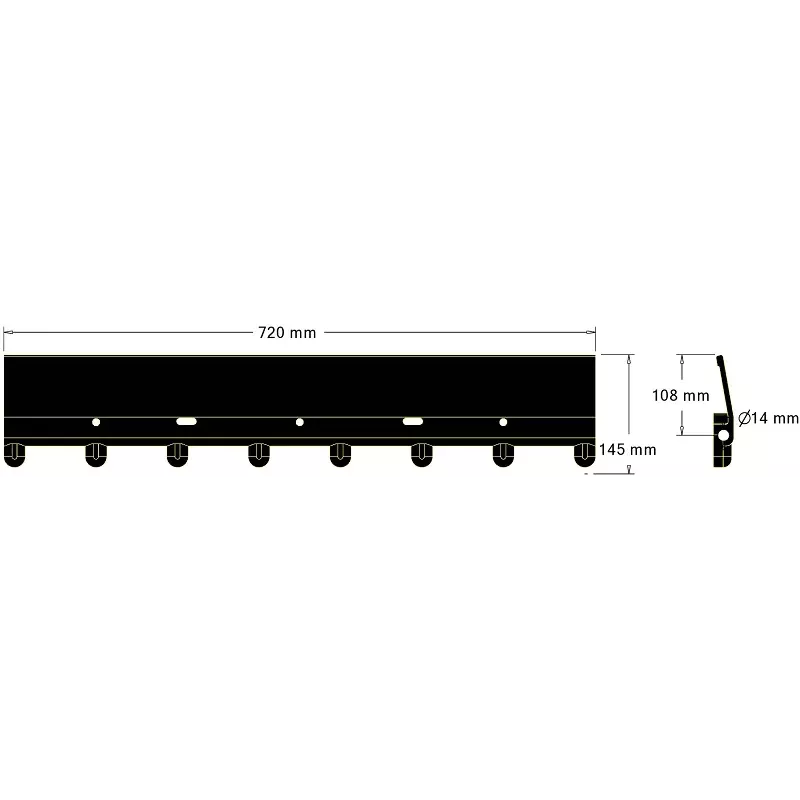 Haulm web paddle L-720 – paddle for Grimme SE 75-20/30/40, SE 75/85-55 and other potato harvesters | OEM Grimme 200.32146, 088.00360 | made by KiJ