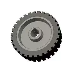Roller no. 43 – cast iron and rubber drive roller Ø198 mm for Grimme machines | OEM Grimme 076.00704 | made by KiJ