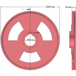 Roller no. 53 – cast iron guide roller Ø237 mm for Grimme machines | OEM Grimme 006.00514 | made by KiJ