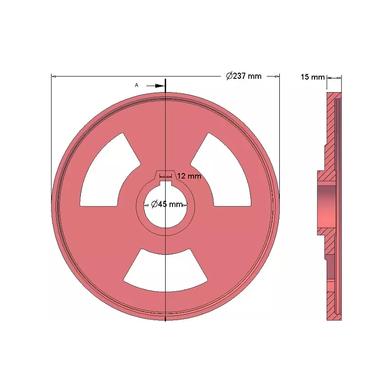 Roller no. 53 – cast iron guide roller Ø237 mm for Grimme machines | OEM Grimme 006.00514 | made by KiJ