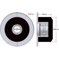 Roller no. 63 – steel and rubber support roller Ø95 mm for Grimme machines | OEM Grimme 088.00315 | made by KiJ