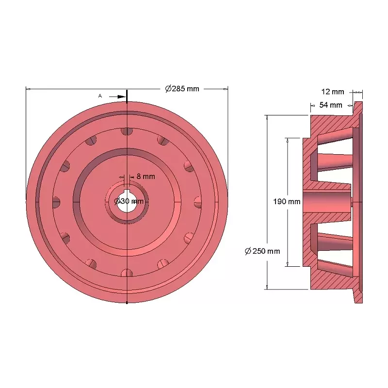 Roller no. 171 – cast iron drive roller Ø258 mm, pitch 35 mm, for Grimme machines | OEM Grimme 006.00537 | made by KiJ