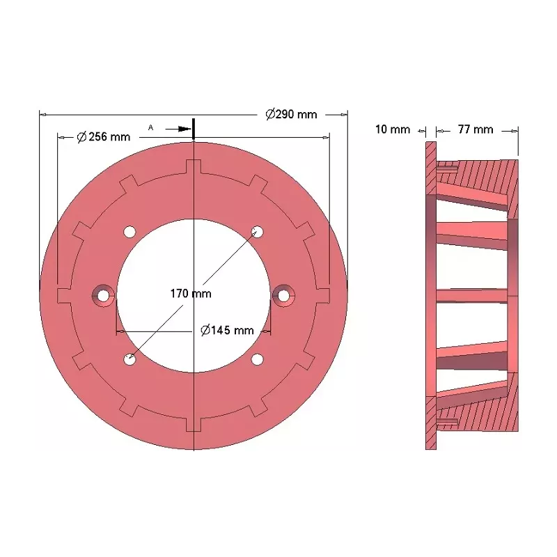 Roller no. 102 – cast iron drive roller Ø256 mm, pitch 35 mm, for Grimme machines | OEM Grimme 006.00058, 006.00638 | made by KiJ
