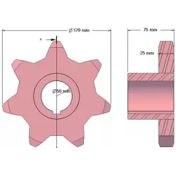 Roller no. 222 – steel drive roller Ø179 mm | OEM 1079022238 | made by KiJ