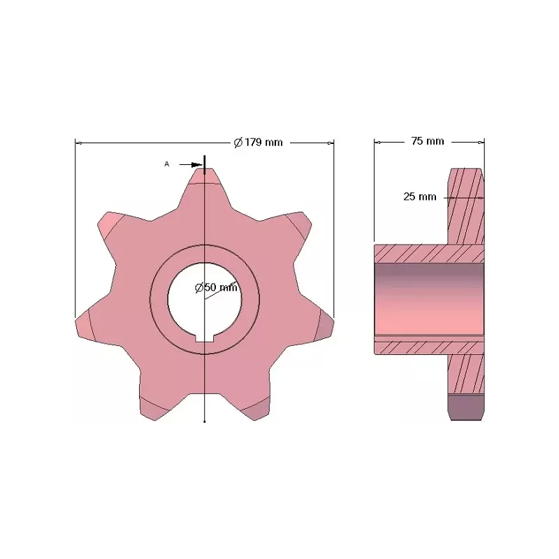 Roller no. 222 – steel drive roller Ø179 mm | OEM 1079022238 | made by KiJ