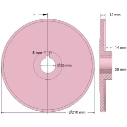 Roller no. 208 – cast iron guide roller Ø210 mm for Grimme machines | OEM Grimme 006.00571, 100.32222 | made by KiJ