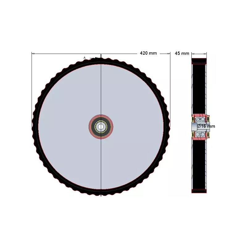 Roller no. 247 – steel and rubber haulm feed-in roller Ø420 mm for Grimme machines | OEM Grimme 200.29538 | made by KiJ