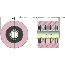 Roller no. 187 – steel support roller Ø100 mm for ROPA machines | OEM ROPA 252062 | made by KiJ