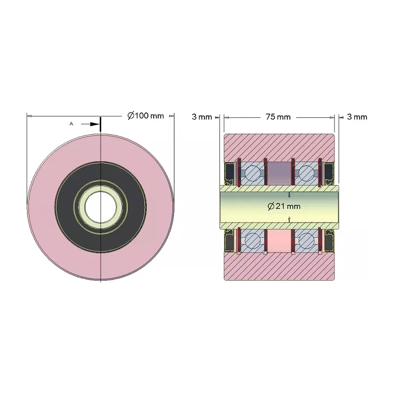 Roller no. 187 – steel support roller Ø100 mm for ROPA machines | OEM ROPA 252062 | made by KiJ
