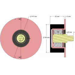 Roller no. 10 – steel and rubber support roller Ø100 mm for Wuhlmaus machines | OEM Wuhlmaus 000.03.004.00 | made by KiJ