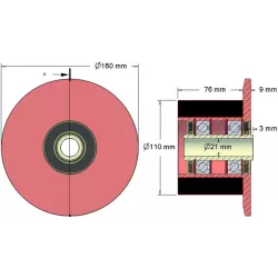 Roller no. 23 – steel and rubber support roller Ø110 mm for ROPA machines | OEM ROPA 252066 | made by KiJ