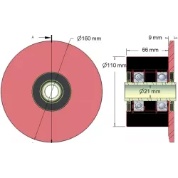 Roller no. 24 – steel and rubber support roller Ø110 mm for ROPA machines | OEM ROPA 252061, 252006100 | made by KiJ