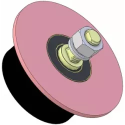Roller no. 80 – steel and rubber carrier roller Ø100 mm for Anna Z644 potato harvester | OEM Anna 564421017 | made by KiJ