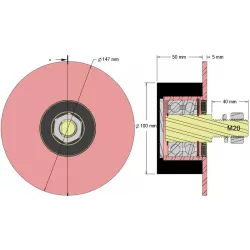 Roller no. 80 – steel and rubber carrier roller Ø100 mm for Anna Z644 potato harvester | OEM Anna 564421017 | made by KiJ