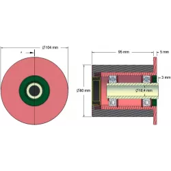 Roller no. 108 – steel and rubber support roller Ø80 mm for Grimme machines | OEM Grimme 200.50894, 200.92919 | made by KiJ