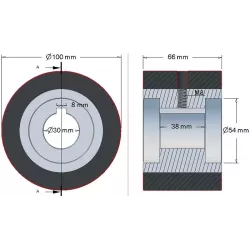 Roller no. 137 – steel and rubber return roller Ø100 mm for Grimme machines | OEM Grimme 076.00889 | made by KiJ