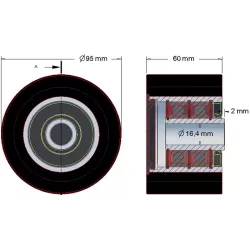 Roller no. 188 – steel and rubber roller Ø95 mm for ROPA machines | OEM ROPA 252096 | made by KiJ