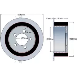Roller no. 219 – steel and rubber drive roller Ø200 mm for ROPA machines | OEM ROPA 121368 | made by KiJ