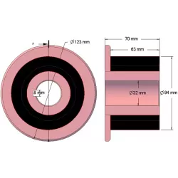 Roller no. 264 – steel and rubber drive roller Ø94 mm for AVR machines | OEM AVR 202.16.40 | made by KiJ
